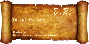 Dubai Roland névjegykártya